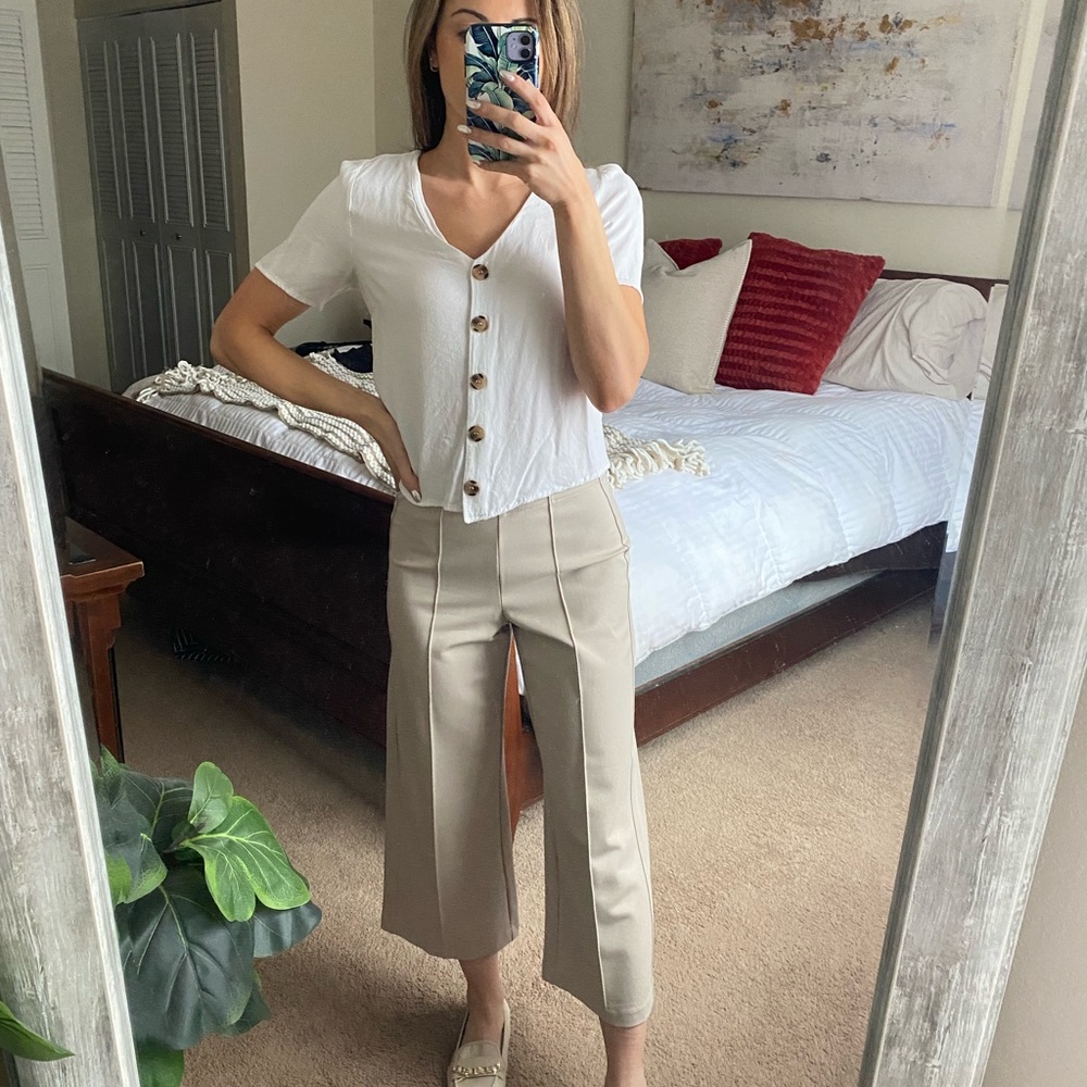 White blouse with buttons